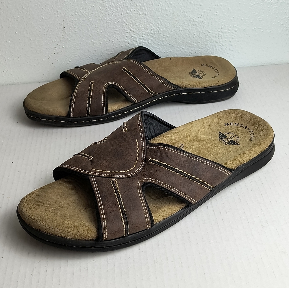 Dockers Sunland Slip On Brown Open Toe Sandals  Men's Size 13W Casual